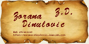 Zorana Dinulović vizit kartica